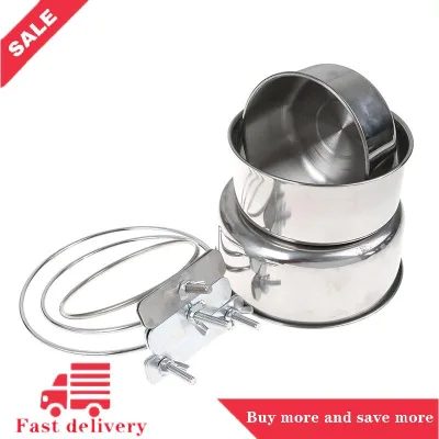 Bát treo cho thú cưng Bát lồng đựng thức ăn cho chim và mèo bằng thép không gỉ