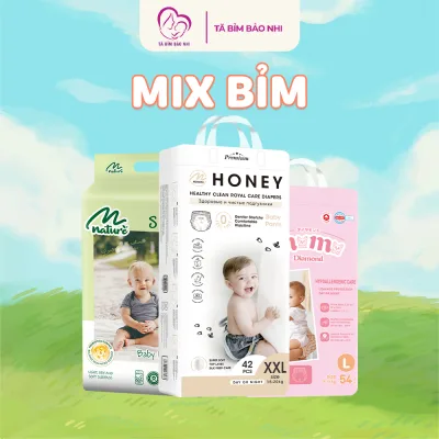 Tã bỉm dán quần Honey Premium, tã Momo Diamond, bỉm Momo Nature cho bé NB - XXXXL đủ size