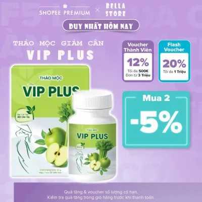 Viên Thảo Mộc Giảm Cân Cấp Tốc VIP X2 PLUS hỗ trợ giảm béo mỡ thừa thanh lọc cơ thể 30 Viên Kẹo