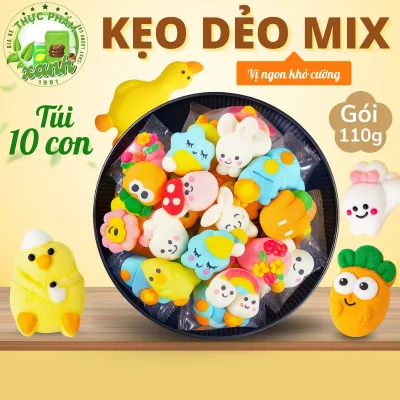 Kẹo Dẻo Hình Mix Gói (110g) 10 Cái Kẹo Dẻo Nhiều Hình Trang Trí Bánh Kem, Sinh Nhật Cho Bé