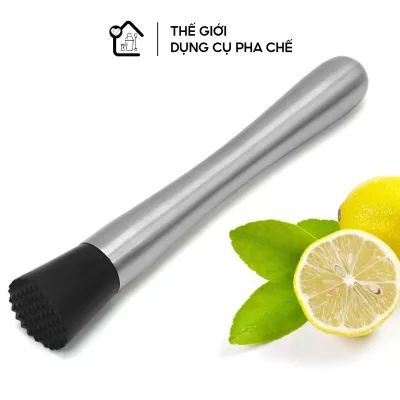 Chày bar dầm pha chế inox đầu nhựa cao cấp, Chày dầm pha chế cocktail hoa quả chuyên dụng