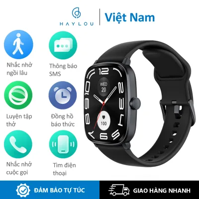 Đồng hồ thông minh Haylou LS19 Theo dõi oxy trong máu 150+ Chế độ thể thao Màn hình HD Ultra AMOLED 2.01" Đồng hồ báo thức Cuộc gọi Bluetooth