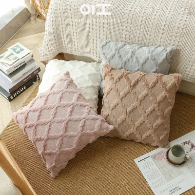 Gối tựa sofa gối vuông nhung lông 45x45 50x50 cao cấp họa tiết hiện đại trang trí sofa văn phòng