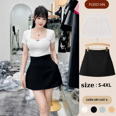 Chân Váy Chữ A 3 Lớp Bồng Nhẹ Cạp Cao Che Mỡ Bụng, Có Quần Bảo Hộ Có Túi Nữ FUDO HN