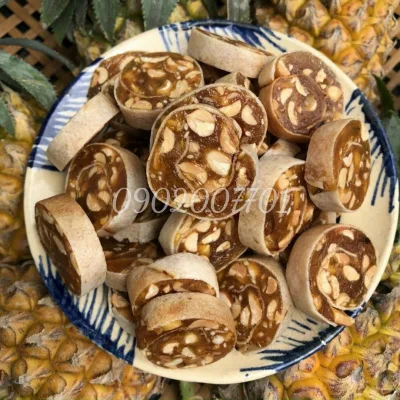 1 kg Delicious Pineapple Snail Peanut Candy - Ben Tre Specialty - Tet - Tet Jam Cake - Snacks