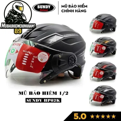 Sundy Hp02K Half-Face Helmet with Glasses - Men/Women, Free Size (Head Circumference 55-59 cm) - Helmet