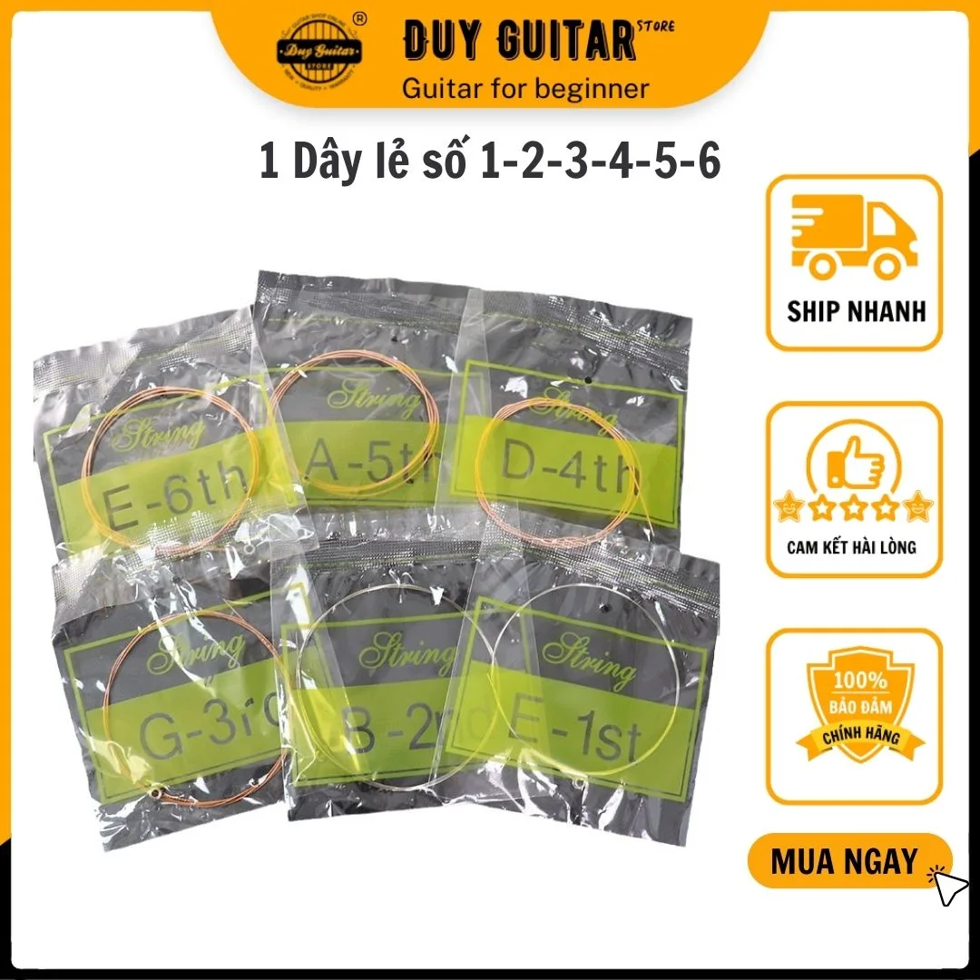 Dây đàn guitar acoustic dây lẻ số 1 2 3 4 5 6 Duy Guitar Store sale rẻ dưới 49k