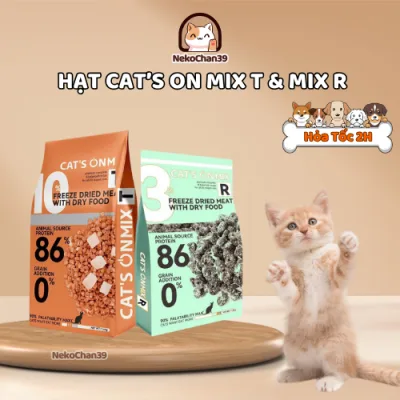 Thức ăn hạt Cat'on Mix T, Mix R series Grainfree mix thịt sấy cho mèo, thức ăn cho mèo mọi lứa tuổi