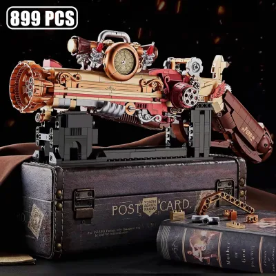 MOC Steampunk Súng Vùng lãng phí Phong cách Súng Mô hình Khối xây dựng Lắp ráp Vũ khí Trang trí tĩnh Gạch Đồ chơi cho quà tặng trẻ em Tương thích với LEGO