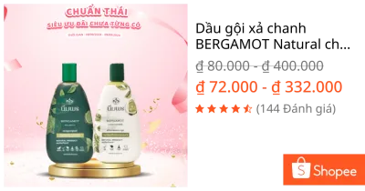 Dầu gội xả chanh BERGAMOT Natural chuanthai.official- MT25