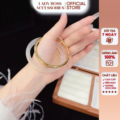Trang Sức Vòng Tay TiTan Trơn Dáng Tròn Phụ Kiện Lắc Tay Titan Cho Nữ Bản Tròn Bản Nong Không Khoá Sáng Bóng Bền VC58