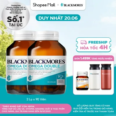 Combo 2 Lọ Viên Uống Dầu Cá Bổ Sung Omega Blackmores Double Omega High Strength 90 Viên/Lọ