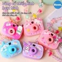 Đồ chơi máy ảnh cho trẻ em, eight cartoon images to change as you like, with beaded necklace jewelry, easy to carry
