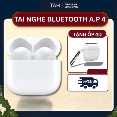 Tai Nghe Bluetooth AP 4 Bản Cao Cấp Pin 8H Bass Căng Đàm Thoại Định Vị Full Chức Năng Sạc Type-C