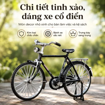 Bộ Lắp Ráp Xe Đạp Mini Hợp Kim Retro, Mô Hình Kim Loại Giáo Dục Cho Trẻ Em, Quà Tặng Sưu Tập