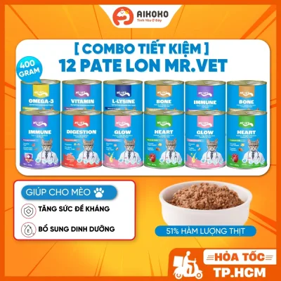 Pate Lon Mr.Vet 400g - Dưỡng Lông, Bổ Sung Vitamin, Omega, Lysine - Aikoko