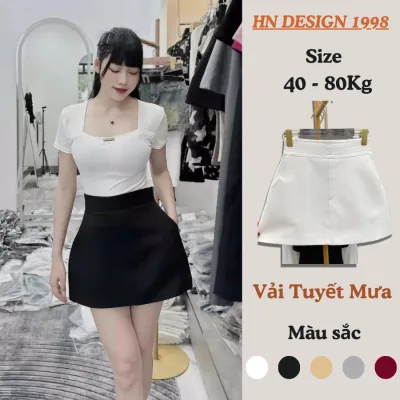 Chân Váy Chữ A 3 Lớp Bồng Nhẹ Cạp Cao Che Mỡ Bụng, Có Quần Bảo Hộ Có Túi Nữ HN DESIGN 188