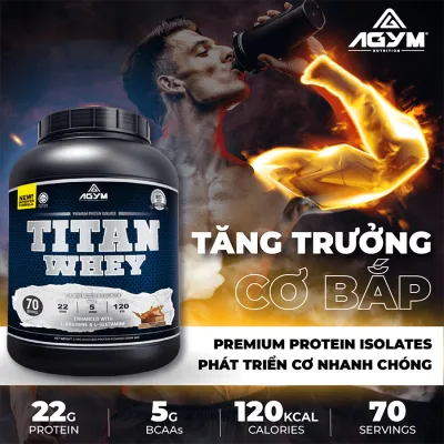 Titan Whey Protein hộp 1kg - Sữa Tăng Cơ Bắp Cao Cấp 33 lần dùng