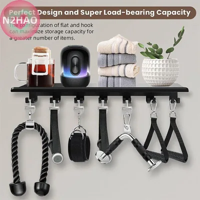 N2HAO Kệ Kim Loại Kệ Nổi Tổ Chức Cho Phòng Tập Gym Gia Đình Lưu Trữ T-Lock Adapter Giá Đỡ Móc Treo Phòng Tập Gym Giá Treo Tường Có Móc Giá Đỡ Tập Luyện n
