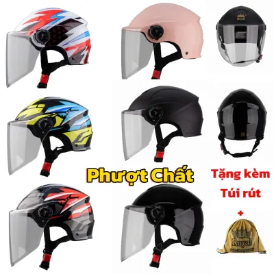 Mũ bảo hiểm nửa đầu Royal M389 -Nón bảo hiểm 1/2 Royal kính dài chính hãng tặng kèm túi rút cao cấp