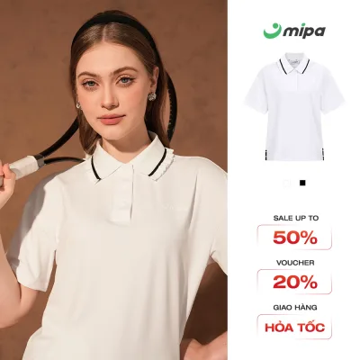 Áo golf nữ ngắn tay có cổ Mipa thời trang Golf Pickleball Tennis thấm hút mồ hôi và chống tia UV Gemma Top