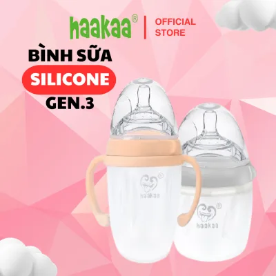 Bình sữa silicone cao cấp Gen.3 Haakaa. Chất liệu cao cấp, an toàn. Không chứa BPA, PVC và phthalate.