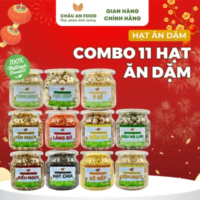 Set 11 Hạt Ăn Dặm Hữu Cơ Dinh Dưỡng Nấu Cháo Cho Bé, Combo 11 Loại Hạt, Set Hạt Ăn Dặm, Hạt Nấu Cháo Cho Bé Hũ 120ml
