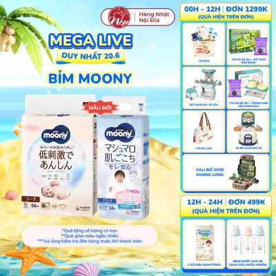 Bỉm/tã dán/quần cao cấp Moony Bé Trai Bé Gái L44/XL38/XXL26 - Hàng chính hãng - nepshop1
