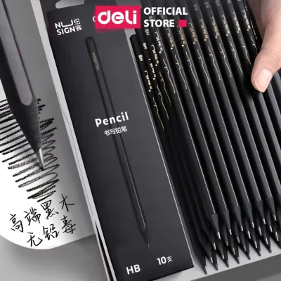 Bút Chì 2B HB Gỗ Nusign Cao Cấp Deli - Chì Đậm Tô Trắc Nghiệm Làm Bài Kiểm Tra Nhạy Với Máy Chấm Thi Học Sinh Văn Phòng