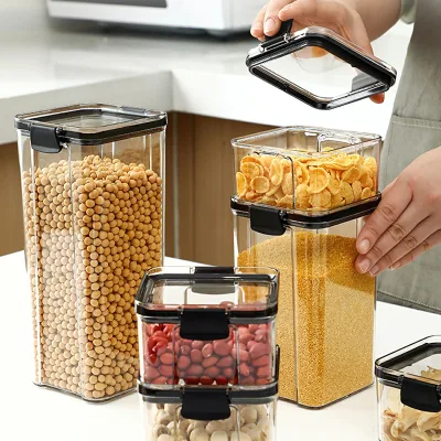 Hộp đựng thực phẩm khô, kèm muỗng và viền roong cao su đựng sữa bột, đồ ăn dặm, gia vị, đồ khô BEAU4