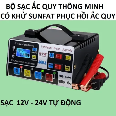 Sạc Ắc Quy Ô Tô & Xe Máy Pluse 400A: Thông Minh, Tự Ngắt Khi Đầy, Khử Sulfat & Bảo Dưỡng Ắc Quy