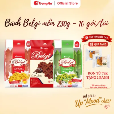 Bánh bông lan trứng sữa Belgi mềm Tràng An 230g ba hương vị ngon tuyệt