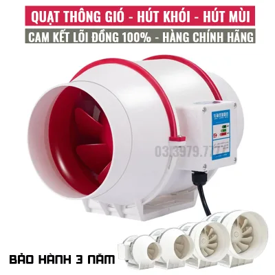 Quạt thông gió hút mùi đường ống đa năng hiệu suất cao chuyên dùng cho nhà bếp nhà vệ sinh không ồn