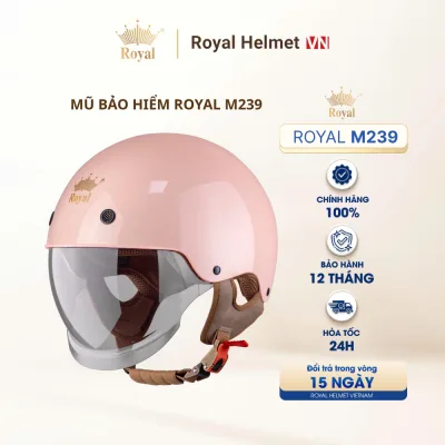 Mũ Bảo Hiểm 1/2 M239 Royal Kính Âm Chính Hãng Gọn Nhẹ Hạn Chế Chói Hạn Chế Tia UV
