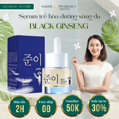 Serum Nhân Sâm Đen LUNYS Black Ginseng Serum JUNI 20ml – Serum Ginseng Mờ Thâm Nám, Trắng Sáng, Chống Lão Hóa