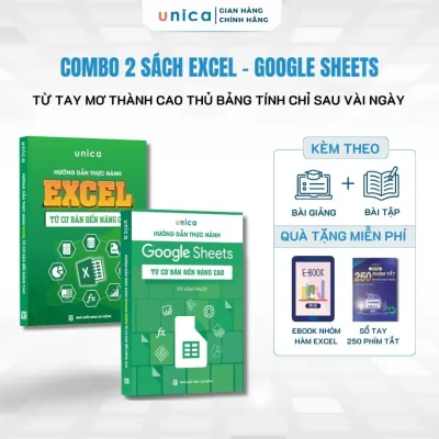 Combo of 2 Excel Books - Google Sheets Unica Helps Master Office Technology with Online Course