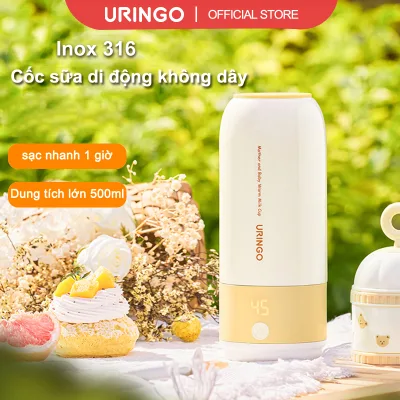 Ấm đun nước cầm tay không dây URINGO, cốc hâm nóng chất lỏng, làm nóng nhanh trong (500ml)