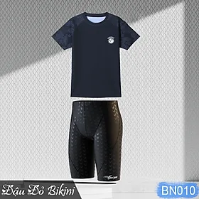 Bộ đồ bơi nam quần lửng, phom ôm người gọn gàng, chất thun bơi lạnh chuẩn dày đẹp, mịn mát mau khô, co giãn cao | BN010
