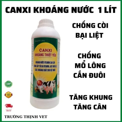 Khoáng hòa nước cho uống chai 1 lít, chắc xương, tăng khung, ra lông. Thú y Trường Thịnh