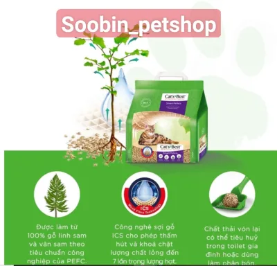 CÁT VỆ SINH HỮU CƠ VÓN CỤC CHO MÈO LÔNG DÀI CAT’S BEST SMART PELLETS