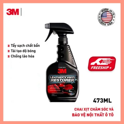Chai Xịt Dưỡng Bóng và Bảo Vệ Nội Thất Ô Tô 3M Leather & Vinyl Cleaner/Restorer 39040 437ml - Nhập Khẩu 3M USA