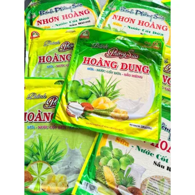 Combo 3/5 Bánh phồng sữa Sầu riêng Lá Dứa Hoàng Dung/ Nhơn Hoàng 220g, Đặc sản Miền Tây, thơm ngon, dai béo