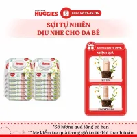 Thùng 12 gói khăn ướt Huggies Êm mềm (không mùi) cao cấp, sợi tự nhiên và dịu nhẹ cho bé (80 miếng/gói)