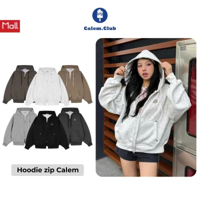 Áo khoác nỉ Hoodie zip ChillPop Calem.Club chất vải nỉ 2 da Boxy form rộng unisex nam nữ - có kèm ghim cài mỗi áo