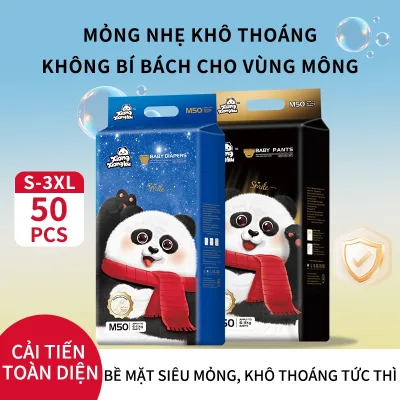 Bỉm quần Xiongxiong Ku size M/L/XL/XXL/XXXL bỉm bé chính hãng Tã quần cho bé 50/100 miếng bỉm