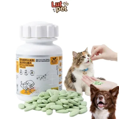 Viên vitamin Dorrikey dưỡng lông, kích mọc lông, bổ sung khoáng chất chó mèo (180viên/hộp) - lutpet