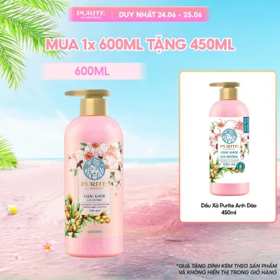 Dầu Gội PURITÉ Chắc Khỏe Lưu Hương 600ML Tặng Dầu Xả Chắc Khỏe Lưu Hương Anh Đào 450ML