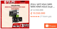 [FULL VAT] VGA CARD MÀN HÌNH ASUS Dual GeForce RTX 5060 8GB GDDR6 - NEW CHÍNH HÃNG BẢO HÀNH 36 THÁNG