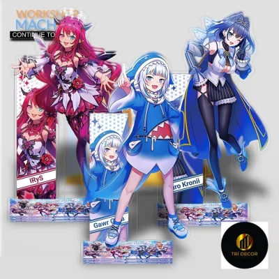 Mô hình Standee Hololive Connect The World Gawr Gura Natsumi Aki Rosenthal Phụ kiện trang trí để bàn góc học tập