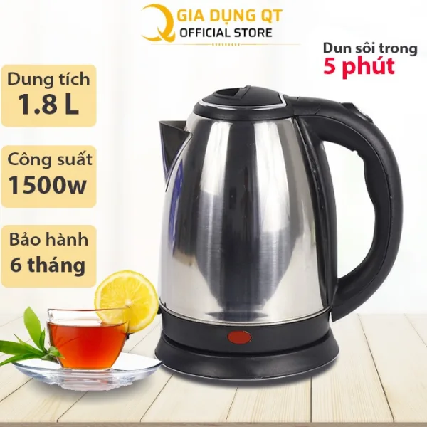 Bình đun nước siêu tốc inox-ấm siêu tốc công suất lớn đun nhanh sôi-Bình siêu tốc dung tích 2000ml loại rẻ.